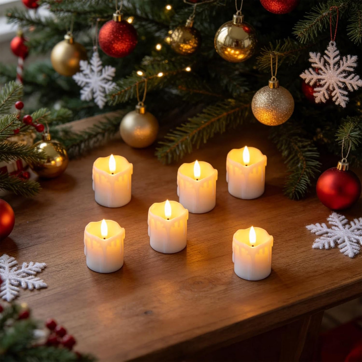 White Flameless Votive Candles Battery Operated with Remote Timer