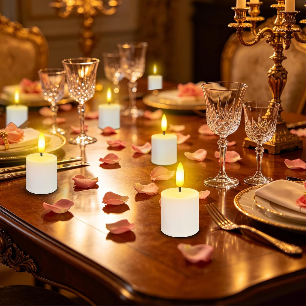 6 Pack Rechargeable Tea Lights Flameless Candles with Remote & Timer