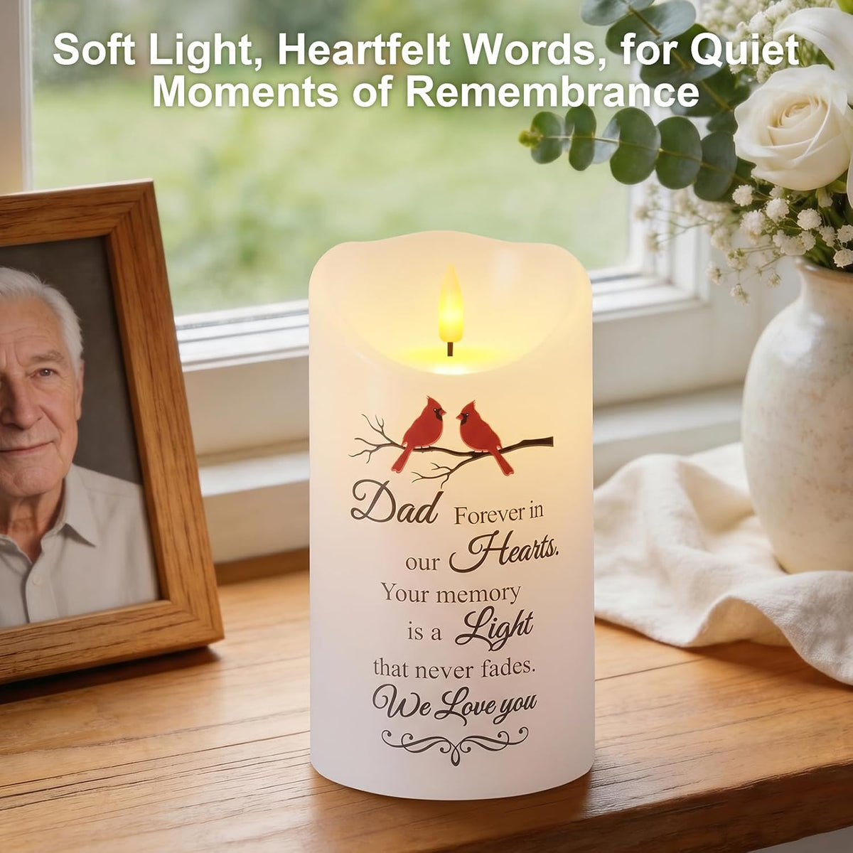 Homemory 4x7 Memorial Candle for Dad, Sympathy Gifts for Loss of Loved One
