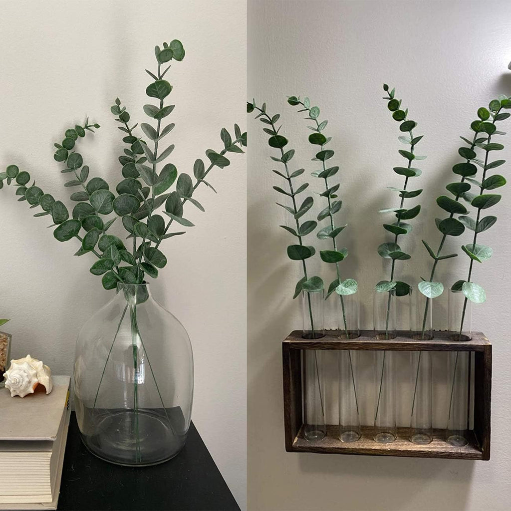 Tinsow 10 PCS Artificial Eucalyptus Leaves Faux Eucalyptus Stems