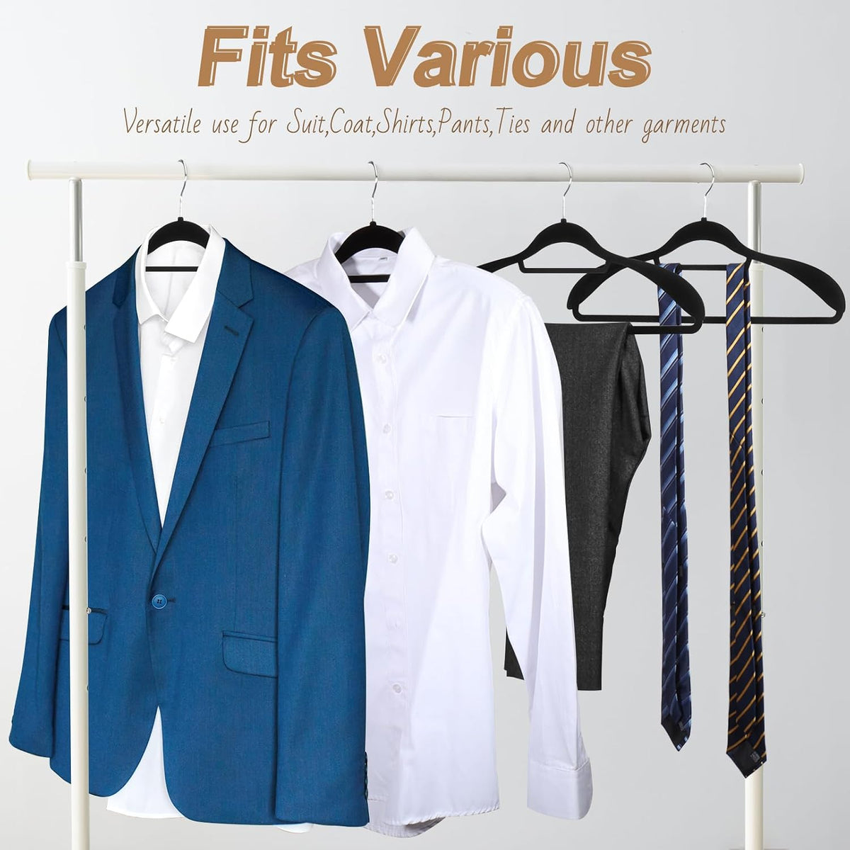 6 Pack Velvet Suit Hangers for Men with 360° Rotating Hooks