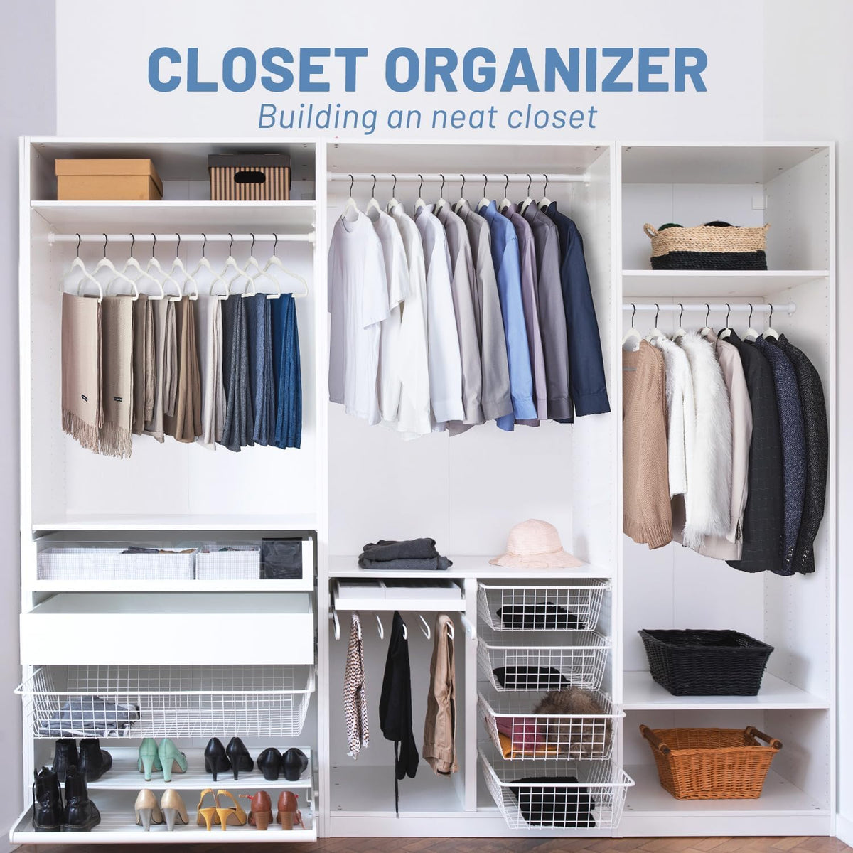 HOUSE DAY Grey Velvet Hangers 60 Pack, Non Slip Felt Hangers, Heavy Duty Velvet Clothes Hanger, Ultra Slim Hanger Space Saving, Perfect for Shirt, Suits, Pants