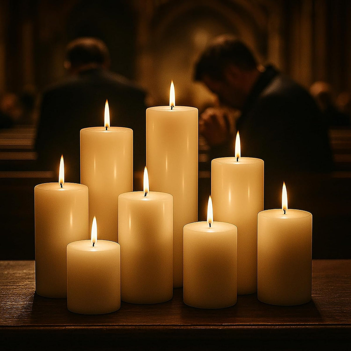 12 Pack Ivory Pillar Candles Bulk Set, 3x3/6/8 Inch - 4 Each Size, Dripless Smokeless Clean Burning for Wedding Centerpieces, Home Decor, Church, Romantic Ambiance！