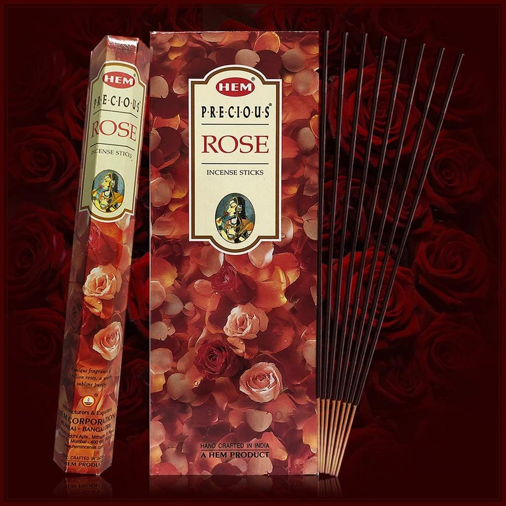 Precious Rose Incense Sticks and Incense Stick Holder Bundle Insence Insense Hem Incense Sticks