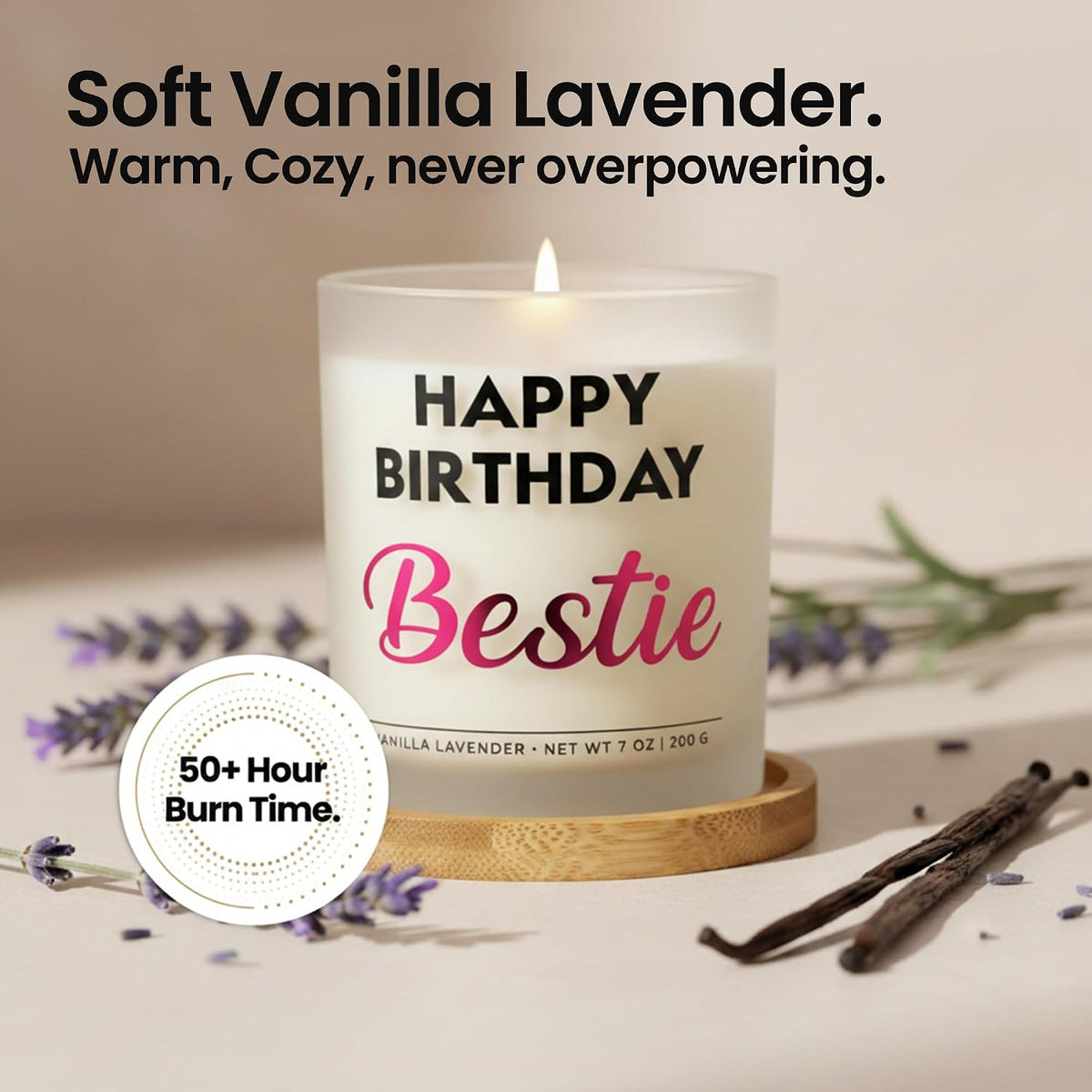 Best Friend Birthday Gifts for Women - Happy Birthday Bestie Candle Set