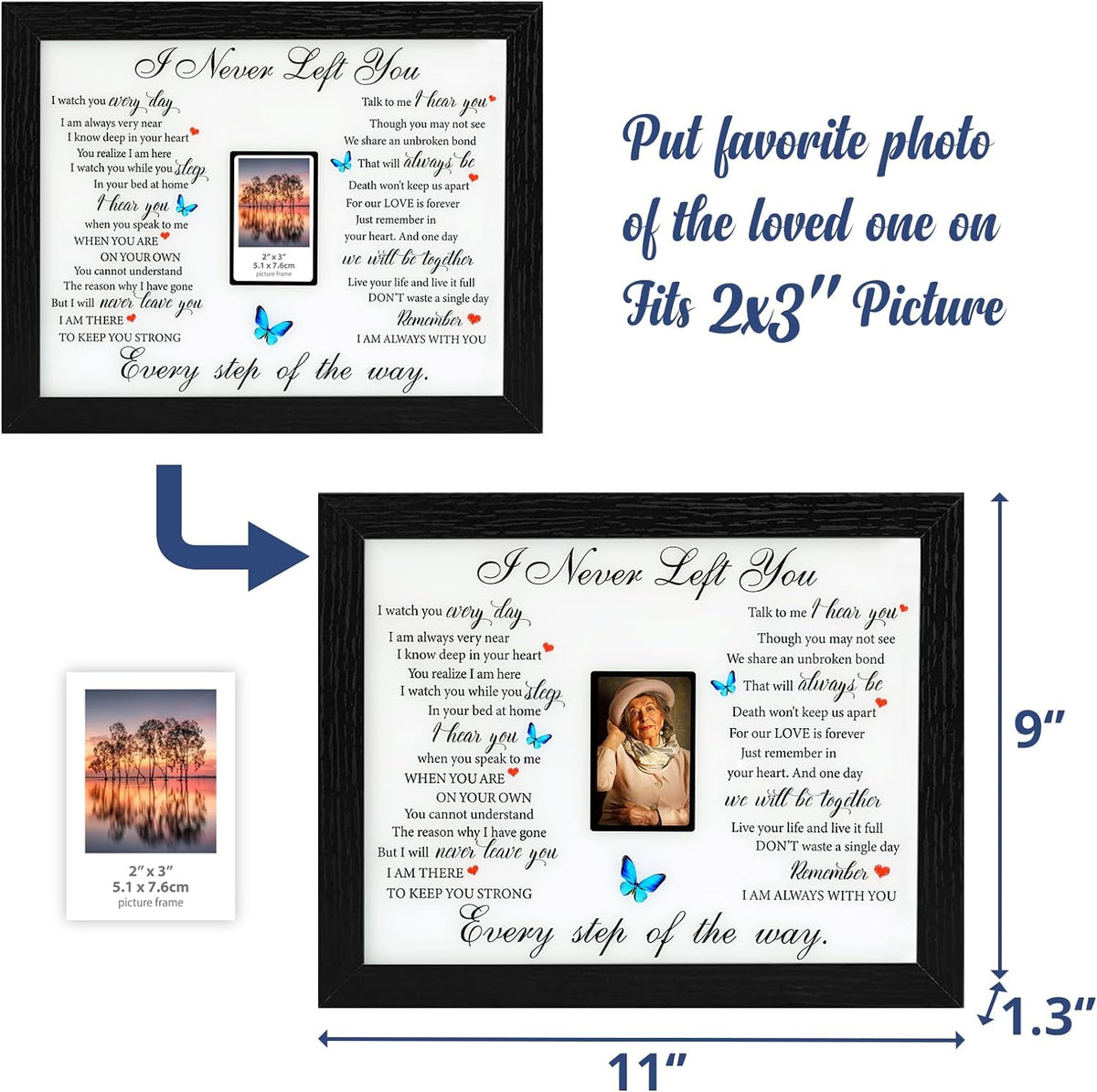 Memorial Gifts LED Shadow Box 2x3 Picture Frame Sympathy Condolences Grief