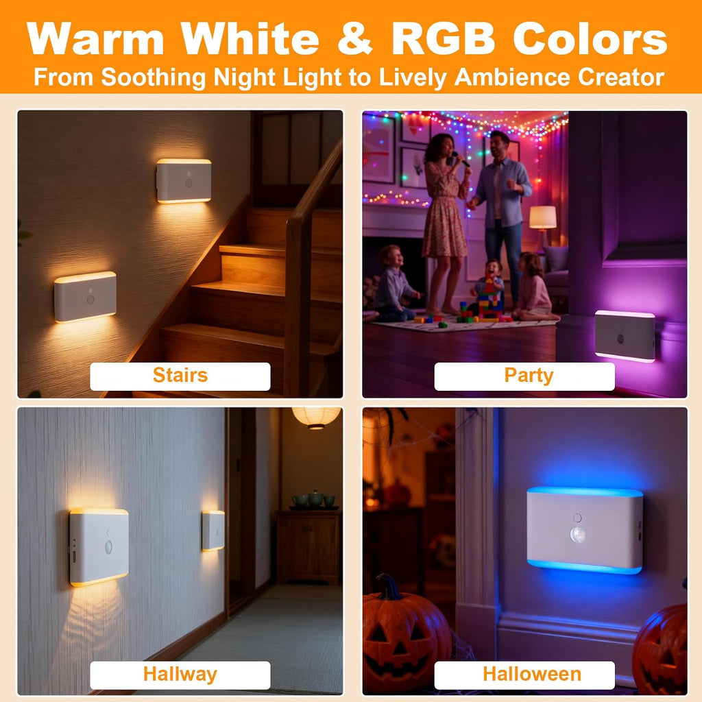 2-Pack Motion Sensor Magnetic Night Light for Cruise Ship Approved