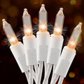 Christmas Lights Clear White 50 Count, 13ft Incandescent Mini String Lights Plug in Warm White with White Wire for Mantle Christmas Tree Indoor Outdoor Xmas Wedding Party Decorations