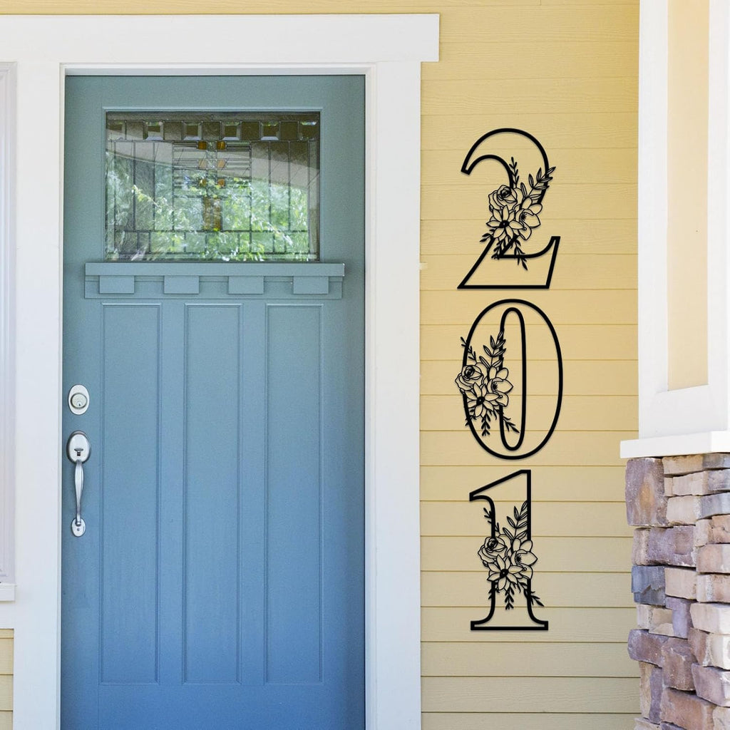 12 Inch House Numbers Metal Wall Decor, Floating House Numbers