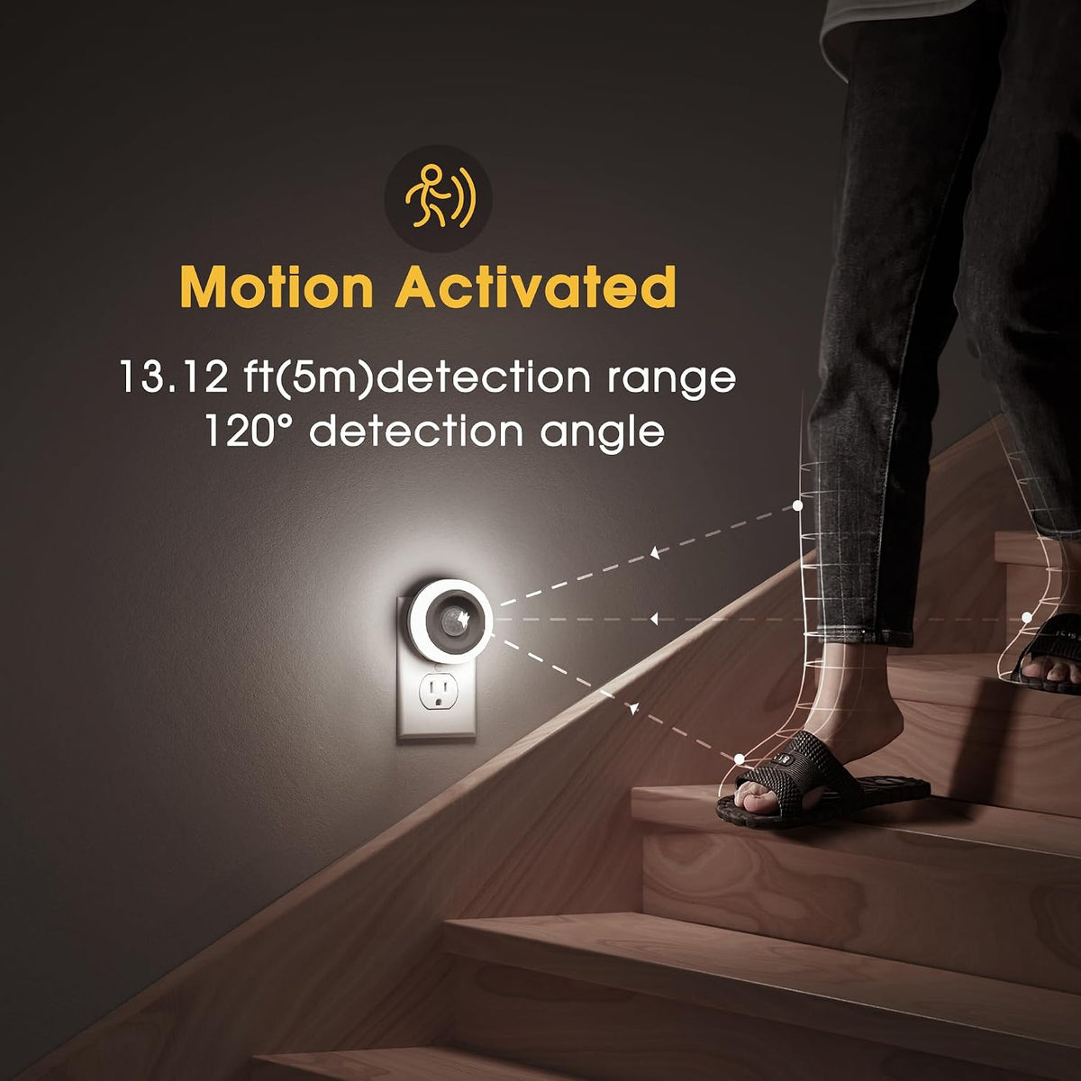 Briignite Motion Sensor Night Light, [2 Pack] Night Lights Plug into Wall