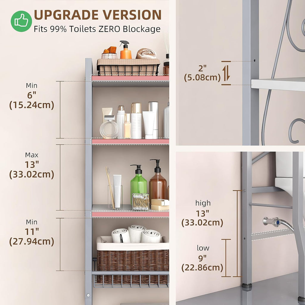 Over-The-Toilet Storage Rack 4-Tier Bathroom Shelf Toilet Organizer