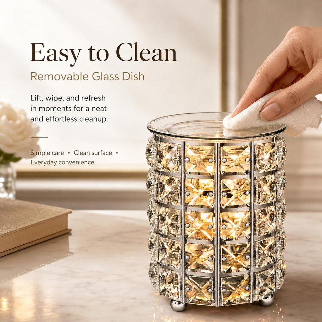 Wax Warmer, Wrought Iron Crystal Wax Melt Warmer Electric Oil Burner