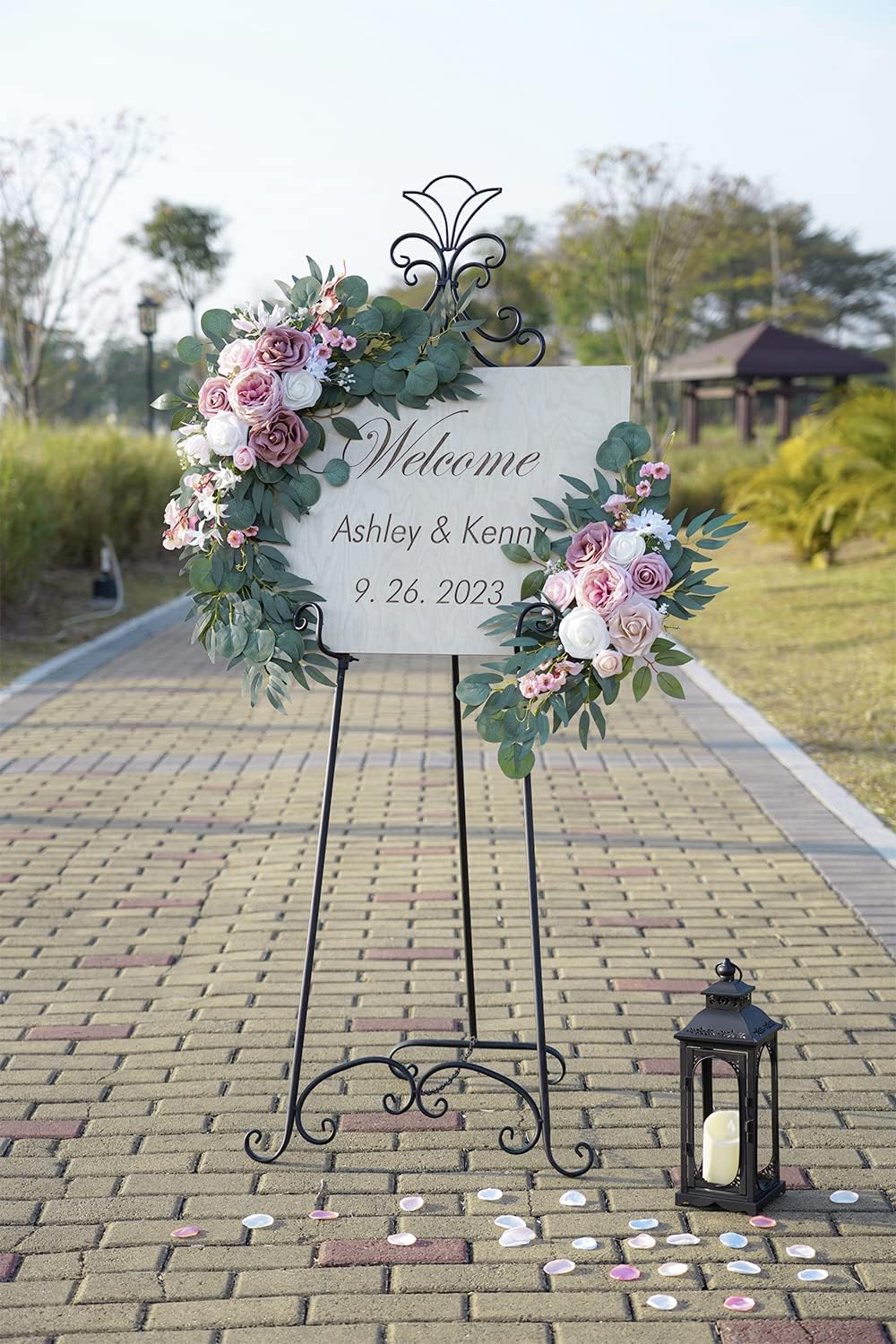ponatia Small Artificial Wedding Arch Flowers Set of 2