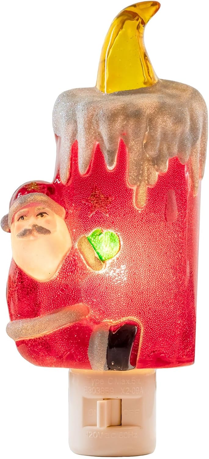 Novelty Lights LED Santa Claus with Candle Christmas Night Light Lamp