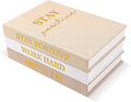 Set of 3 Linen Covered Decorative Books for Home Office Decor