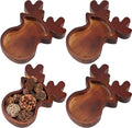 Jingmore 4 Pcs Christmas Wooden Bowl Tray Elk Dough Board