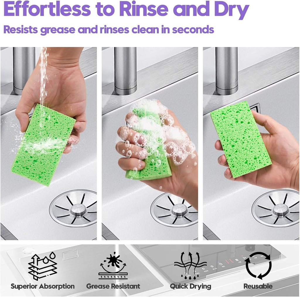 Compressed Cellulose Sponges, 18 Pack Kitchen Sponges
