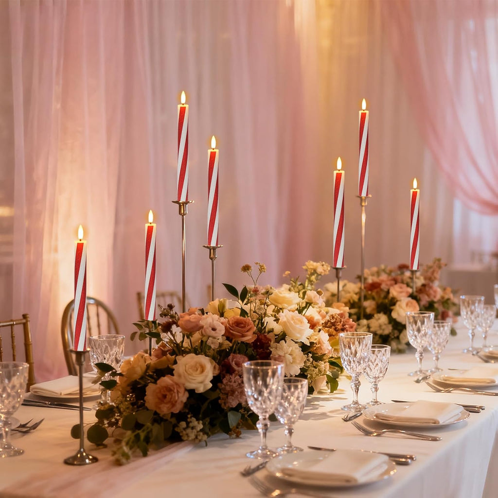 Wondise Flameless Taper Candles with Remote Timer Battery Operated