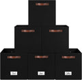 FinishingBo 13 inch Storage Bins with Labels 6 Pack
