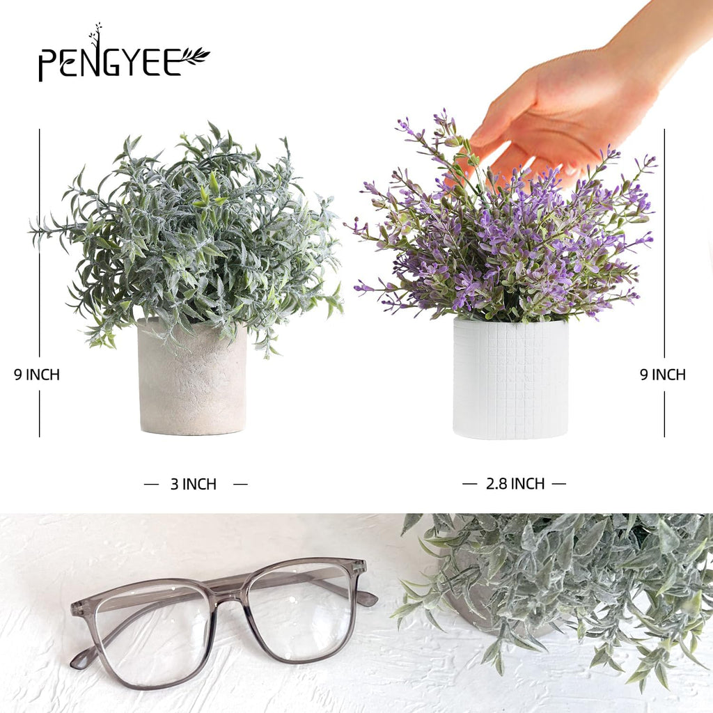 3 Pack Small Fake Plants 6.3" Faux Potted for Home Decor Indoor