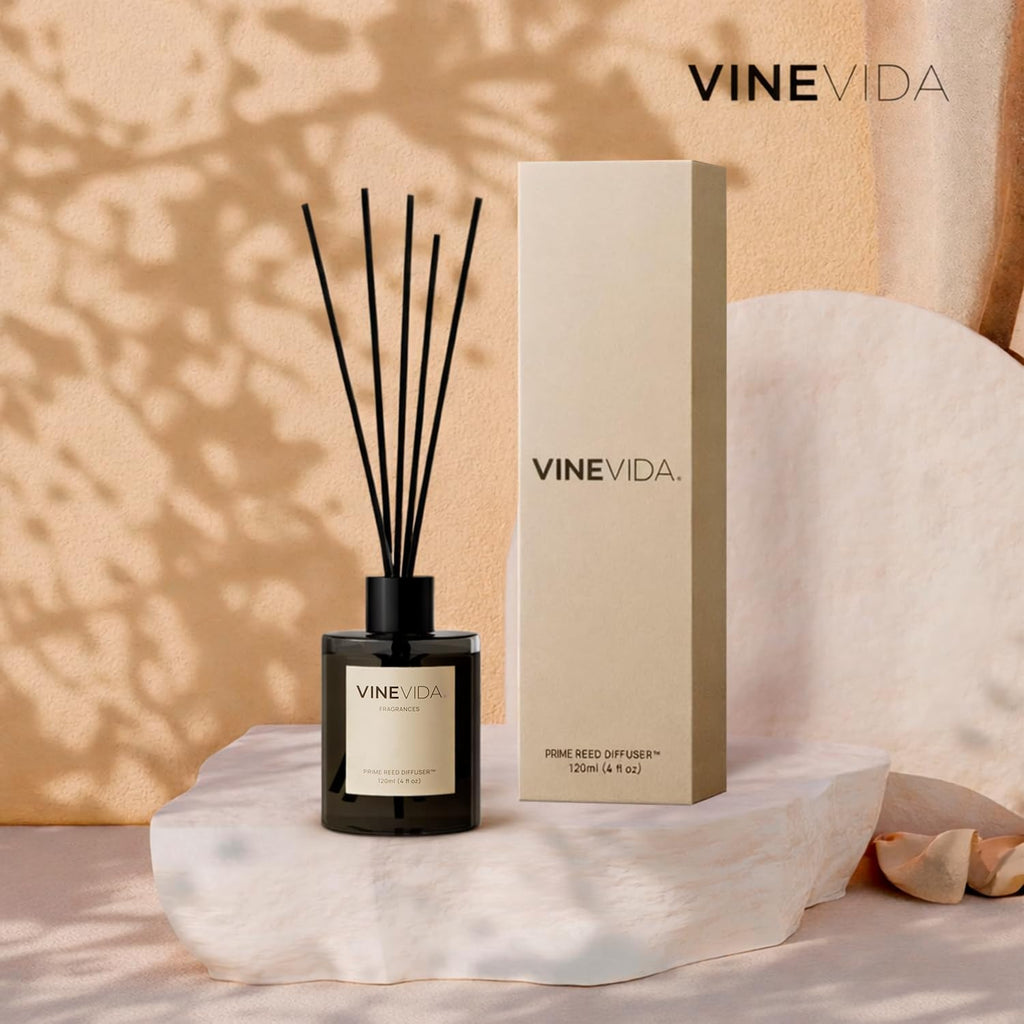 VINEVIDA | Water Lily | Reed Diffuser for Home & Bathroom | Long-Lasting Scent Sticks Set | Oil Stick Diffuser | Bathroom Scent