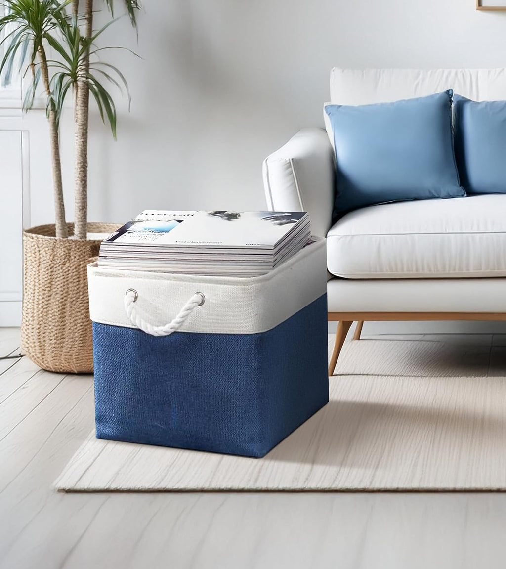 DECOMOMO Cube Storage Bin 13x13 with rope handles, Kallax Storage Cubes