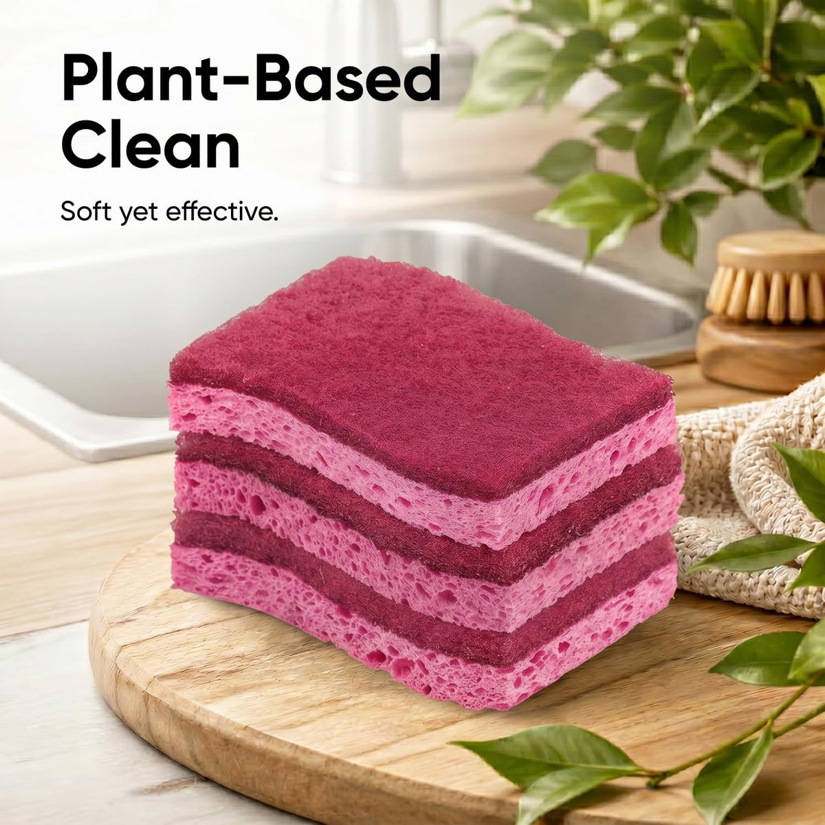 Kitchen Sponges for Washing Dishes, Non-Scratch Cellulose Dish Scrub Sponges, Cleaning Sponges for Household Use, Safe Cleaning Products, Kitchen Sponges Pack of 12, by Superio
