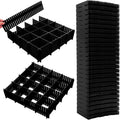 45 Pack Drawer Dividers, Plastic Adjustable Drawer Storage Organizer for Tidying Clutter Socks, Underwear, Makeup, Kitchen, Dresser Black