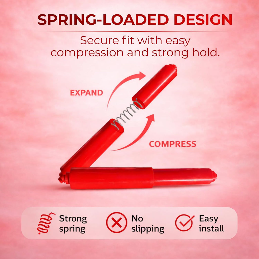 7 Inch Red Spring Loaded Toilet Paper Roll Holder Replacement Rod