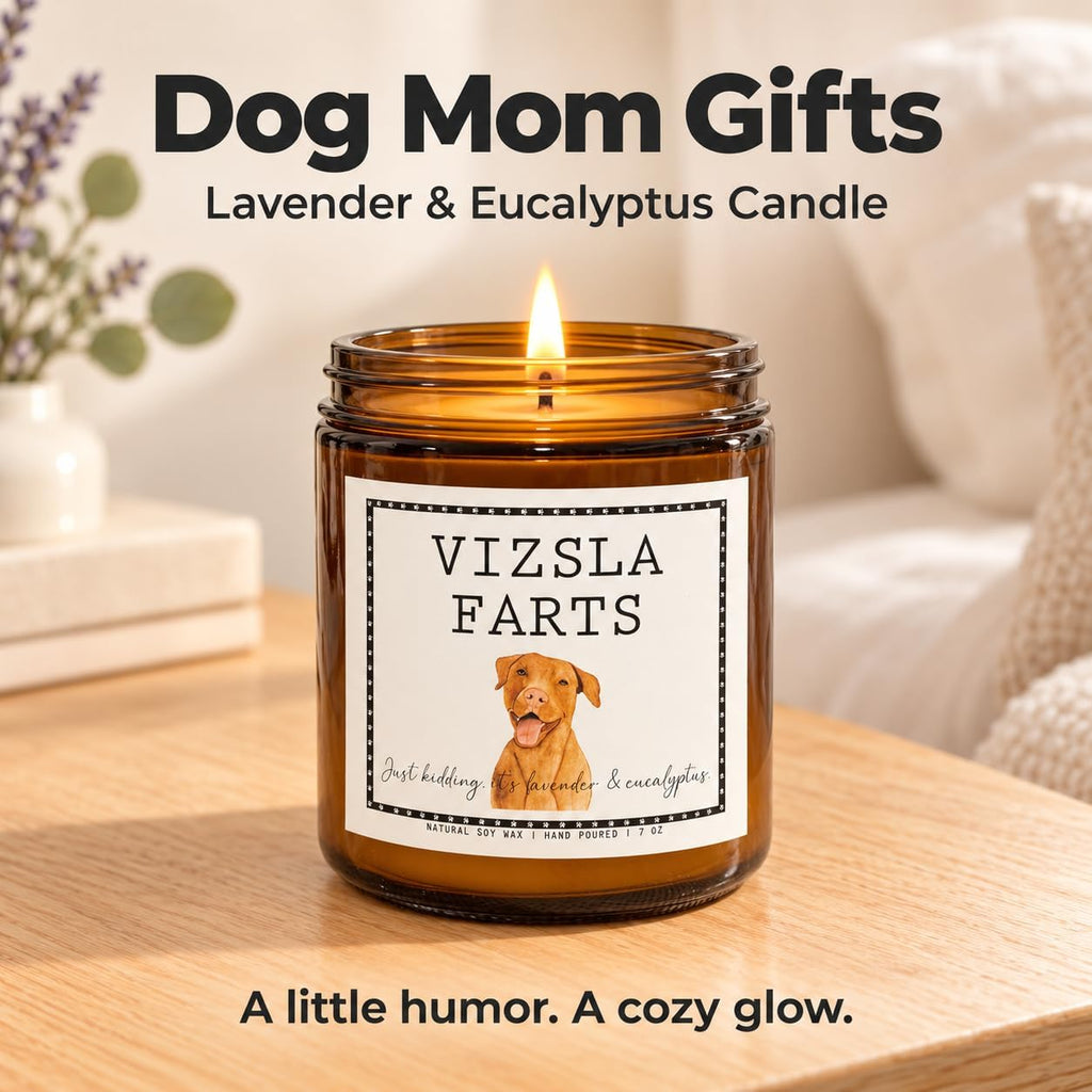 Vizsla Gifts & Decor, Dog Mom Gifts - Lavender & Eucalyptus Candle
