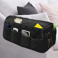 MEHIDFY Armchair Caddy, Waterproof Sofa Armrest Organizer, Non Slip Recliner Organizer, Remote Holder for Recline, Recliner Caddy with 14 Pockets Storage for TV Remote, Phone, Magazine (Black)