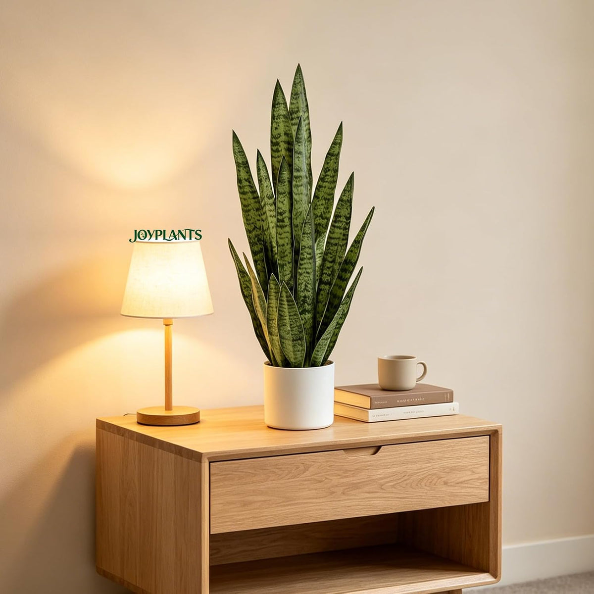 Fake Snake Plant 3FT, 35in Artificial Potted Plant with White Pot