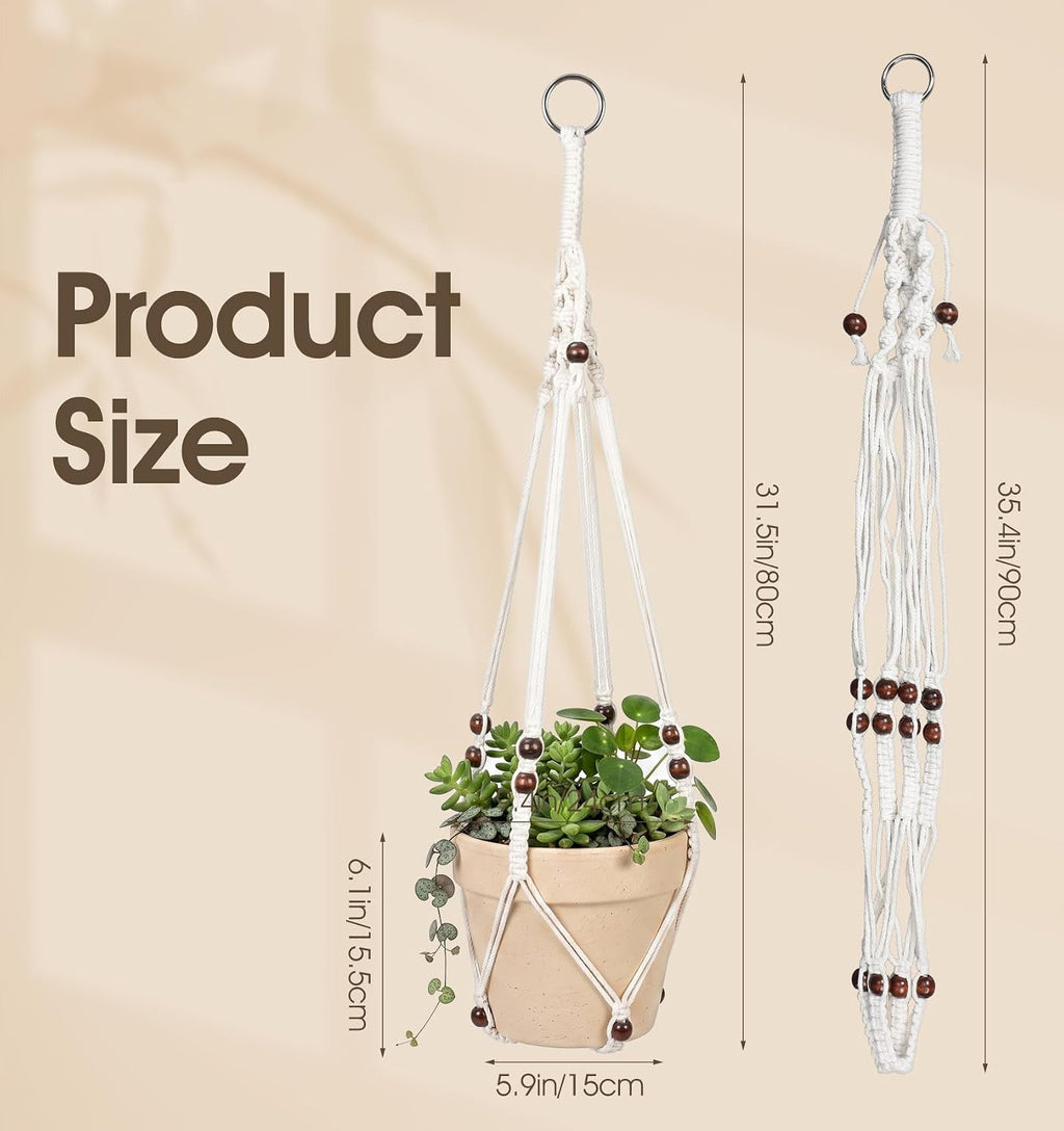 Macrame Plant Hangers Indoor, Macrame Plant Hanger Large Weather Resistant