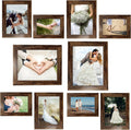 xnlkros Picture Frame Set 10 pack, Farmhouse Photo Frames, Gallery Wall Frame Collage, 8x10 5x7 4x6 Frames in 3 Different Finishes Picture Frames For Wall or Desk,Dark Brown