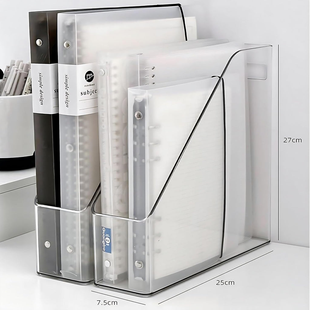 2-Pack Clear Acrylic Vertical Magazine File Holders – Desktop Organizer for Books, Documents, Binders, Envelopes