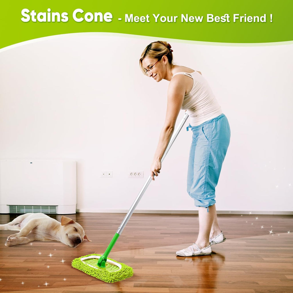 6-Pack Reusable Mop Pads Fit Swiffer Sweeper, Fluorescent Green
