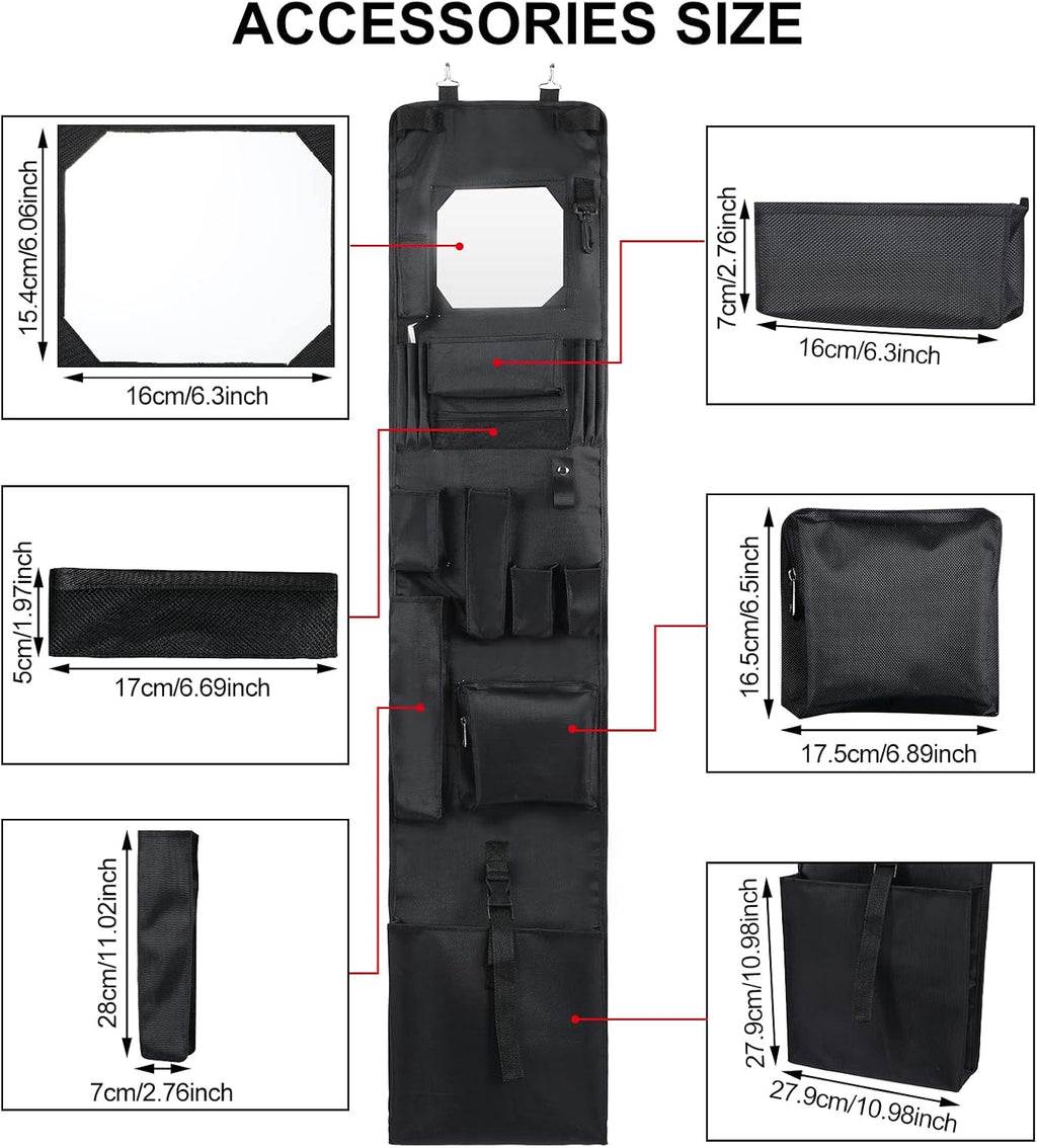 Woanger Locker Organizer Police Locker Hanging Organizer Mirror,Black,1 Pcs