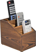 Wooden TV Remote Control Holder, 3-Slot TV Remote Caddy (Brown)