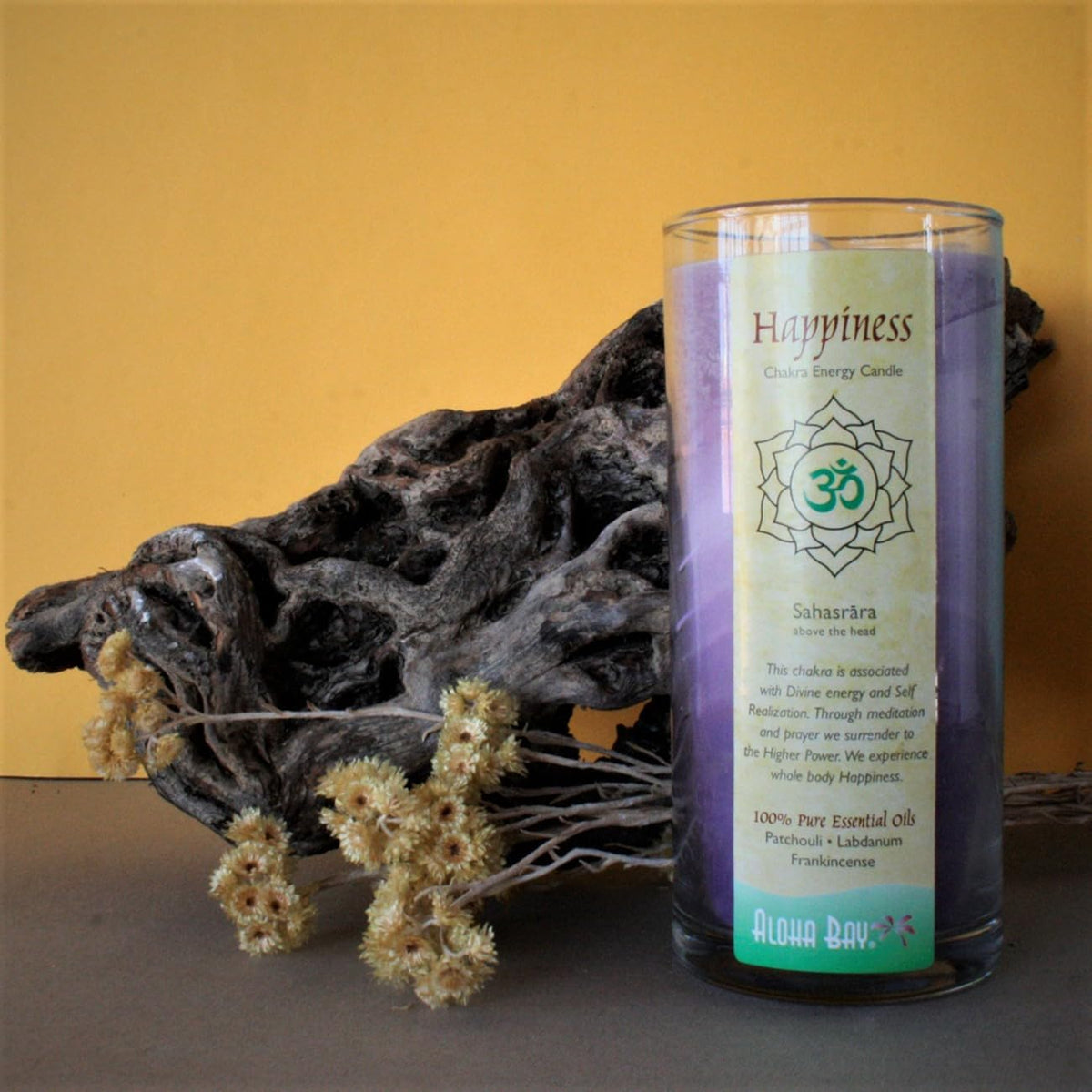 Chakra Jar Candle | Happiness | Patchouli Cedar Lavandin | 11 oz-60 hr