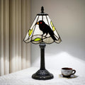 Halloween Black Small Crow Tiffany Style Stained Glass Table Lamp Unique Farmhouse the Crow Bedside Table Lamp Living Room Dining Room Office Decoration Table Lamp Home Decoration Props Gifts