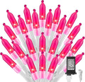 2 Pack Pink Christmas Mini Lights, Total 78Feet 200LED Pink String Light with 8 Lighting Modes, Connectable Valentine's Lights for Indoor Outdoor Valentine's Day Garland Wreath Holiday Decorations