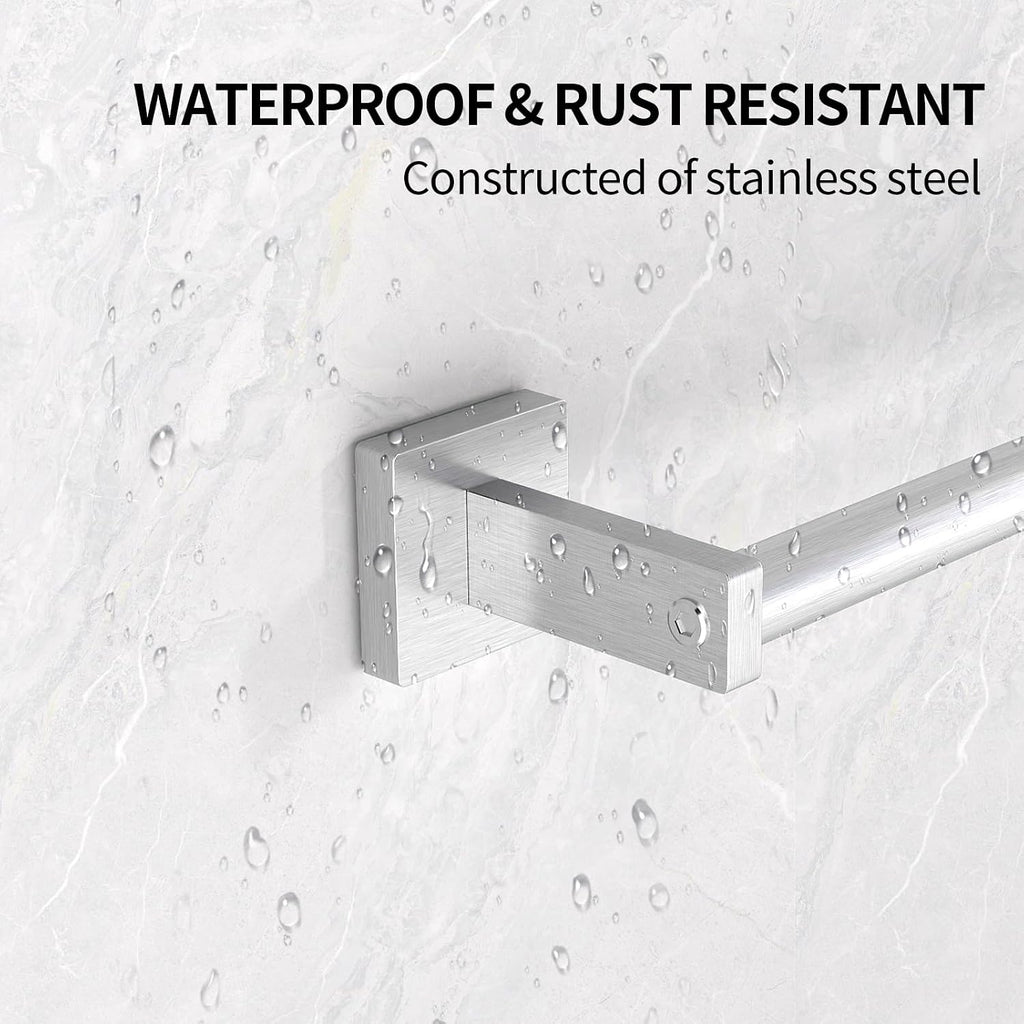 MKO Towel Bar for Bathroom, 24" Wall Mounted Towel Rack, Brushed Nickel