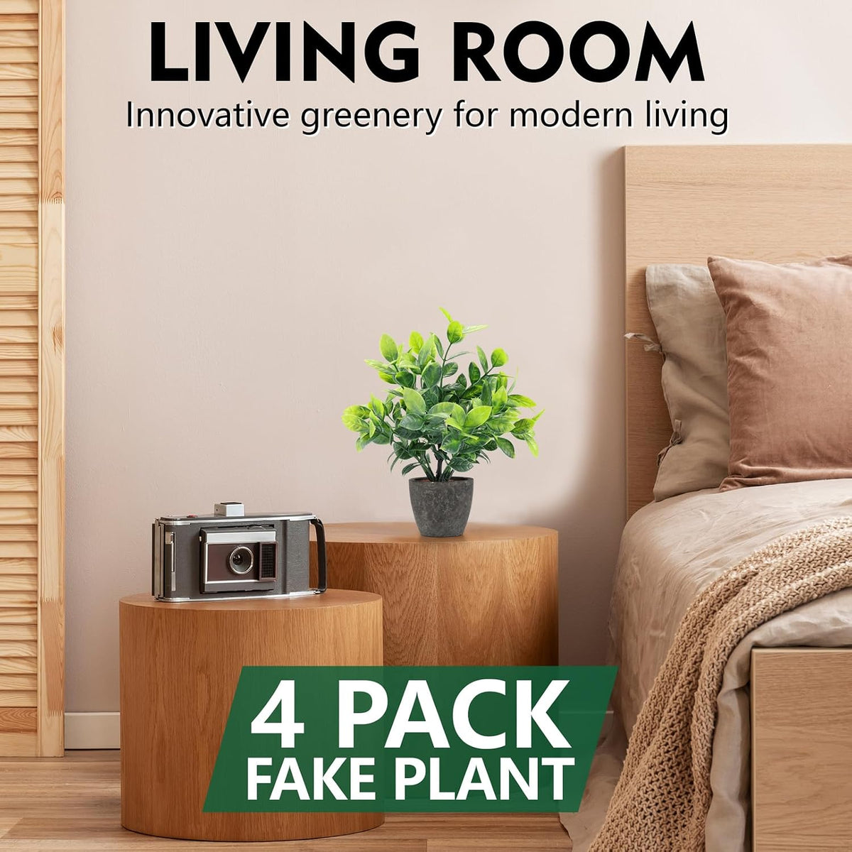 4 Pack Fake Plants Mini Artificial Greenery Potted Plants Bathroom Decor