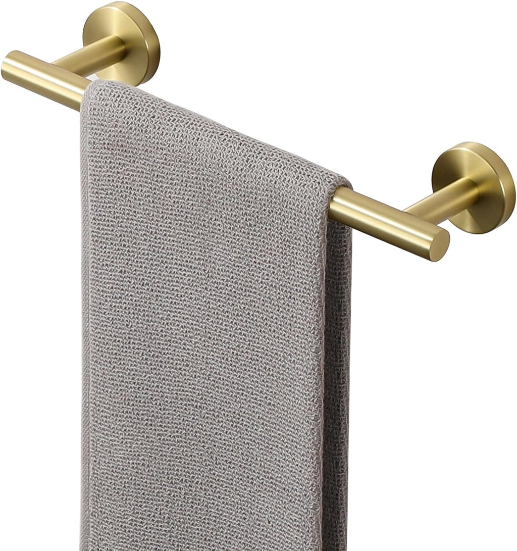 Sayayo Brushed Gold Hand Towel Holder for Bathroom Wall, 9 Inch Towel Bar