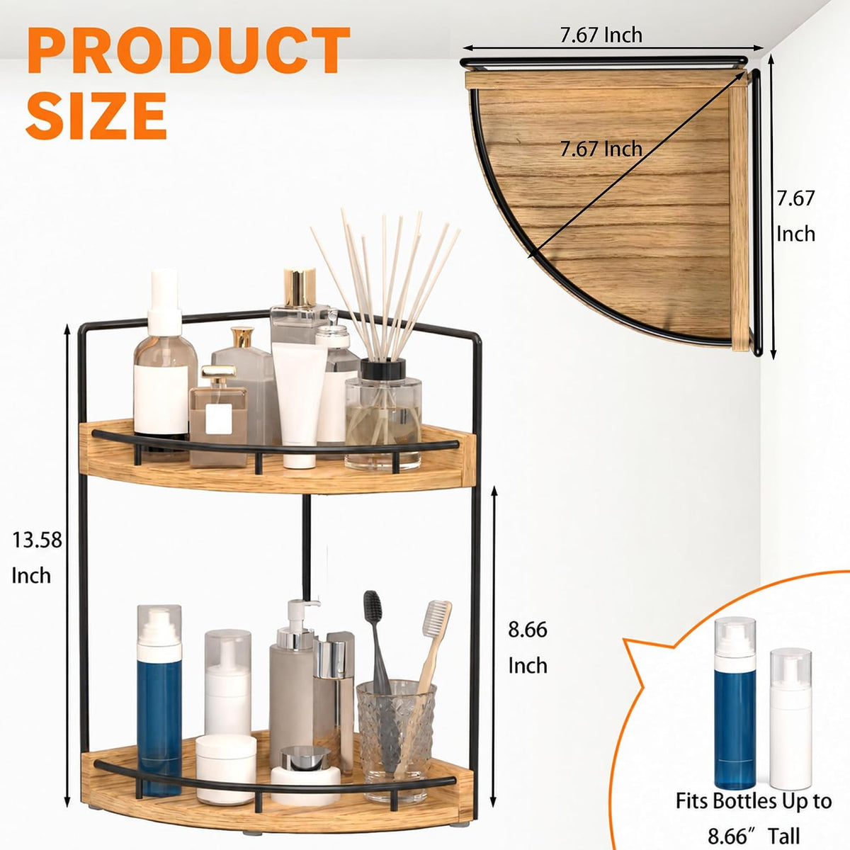 Dorhors Corner Bathroom Counter Organizer,Vanity Countertop Storage Shelf
