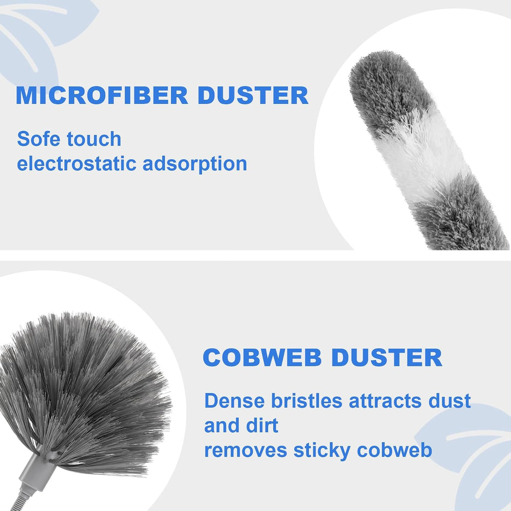 Dusters for Cleaning,Cobweb Duster Feather Duster with Extension Pole