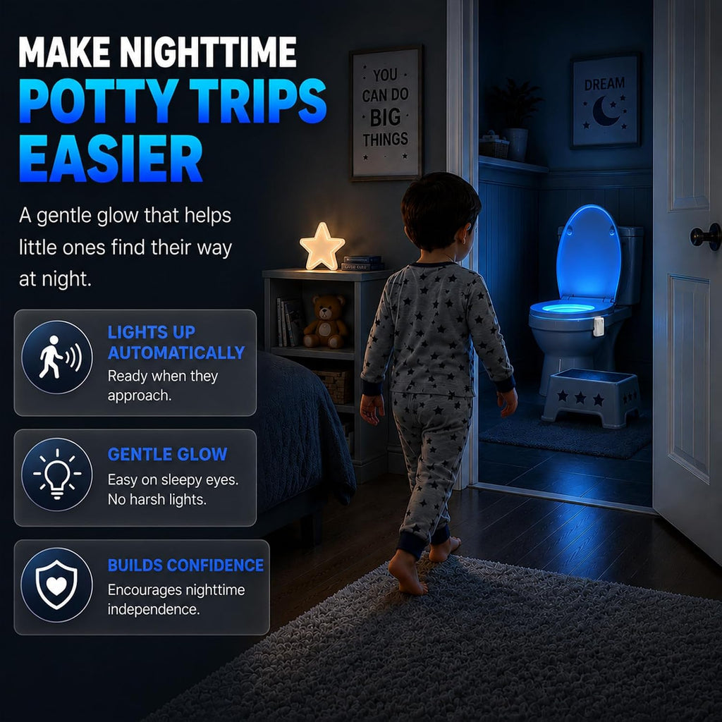 Chunace Toilet Bowl Night Lights Motion Detection 6Pack, Family Value Set