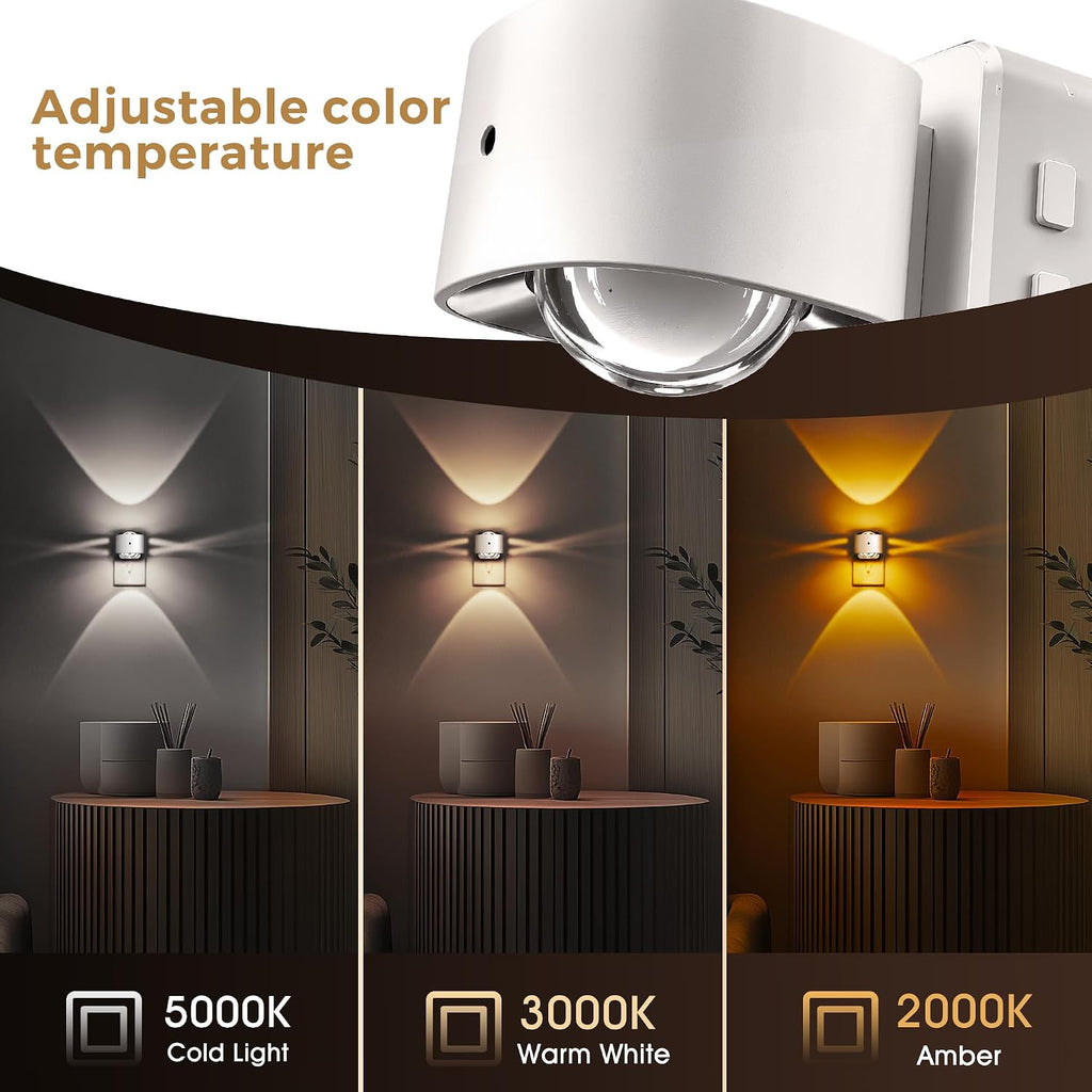 L LOHAS LED Night Light Projector, Night Lights Plug into Wall 3CCT 2 Pack