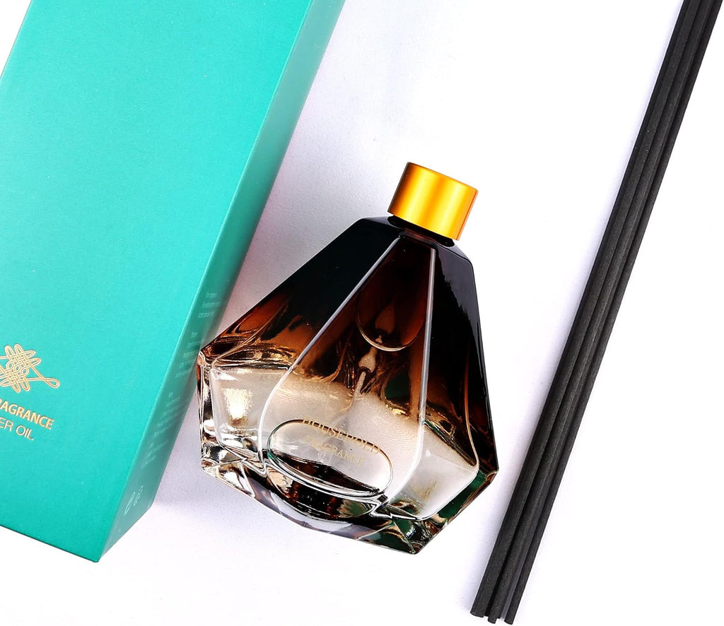Reed Diffuser, Stick Oil Diffusers Set | Hotel White Tea Scent 3.4 fl oz Home Fragrance Diffuser with Fiber Sticks | Gift for Home Decor and Office Decor