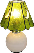 Tiffany Lamp Stained Glass Table Lamp Moon Mushroom Green Small Bedside lamp Living Room Dining Room Office Decoration Desk lamp Home Decoration Creative Gift Scene Prop